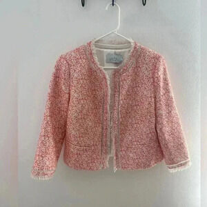 Pearl Lela Rose Fringe Tweed Jacket LIKE NEW